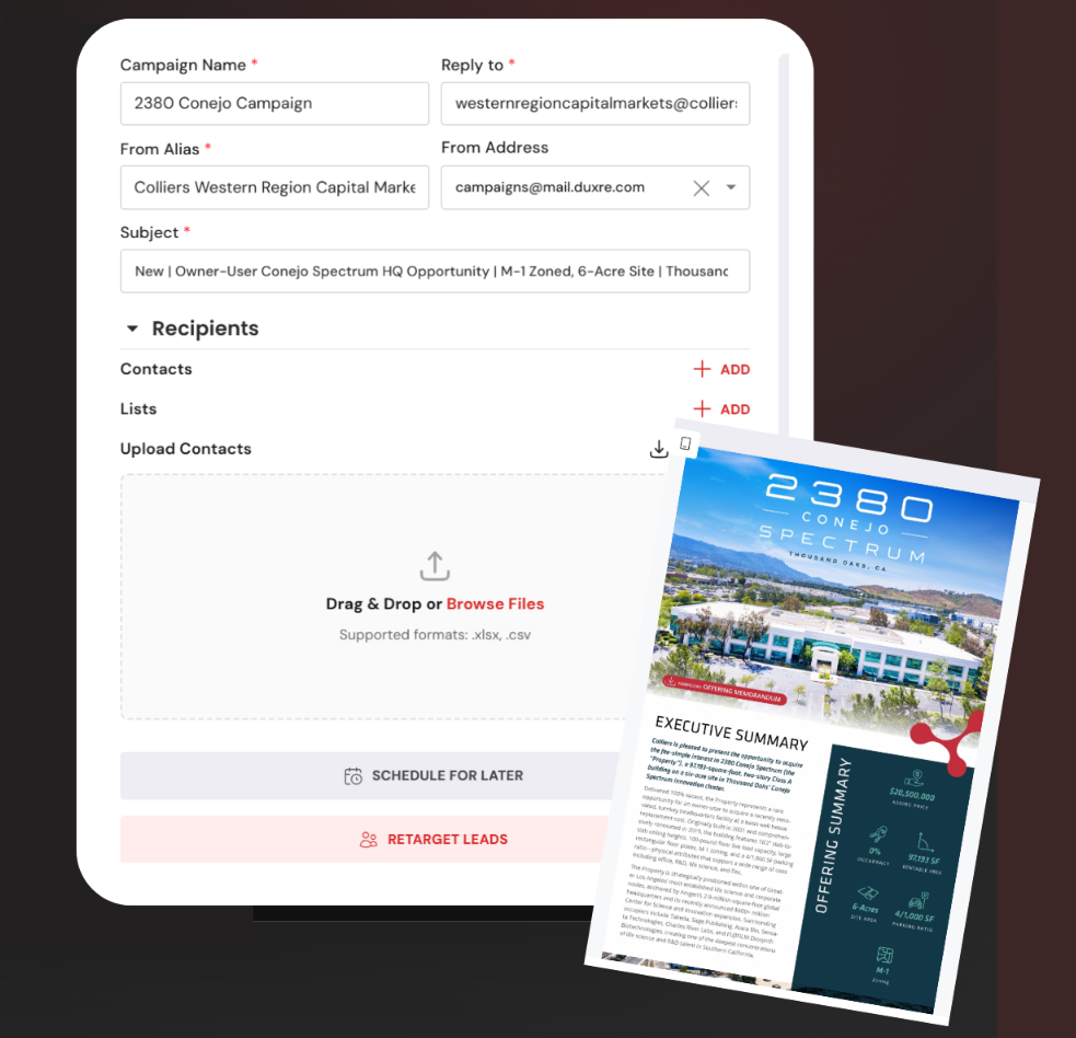 Duxre Email Engine workflow preview